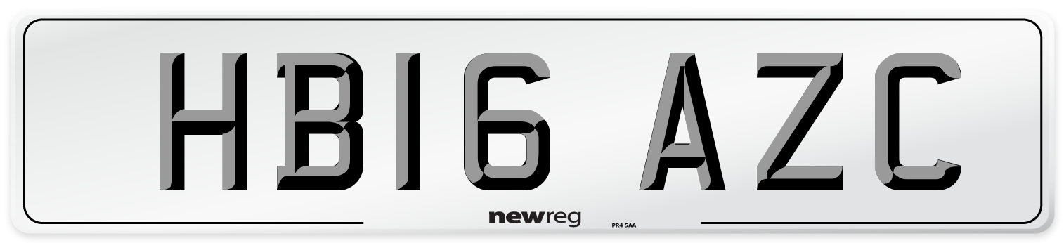 HB16 AZC Number Plate from New Reg